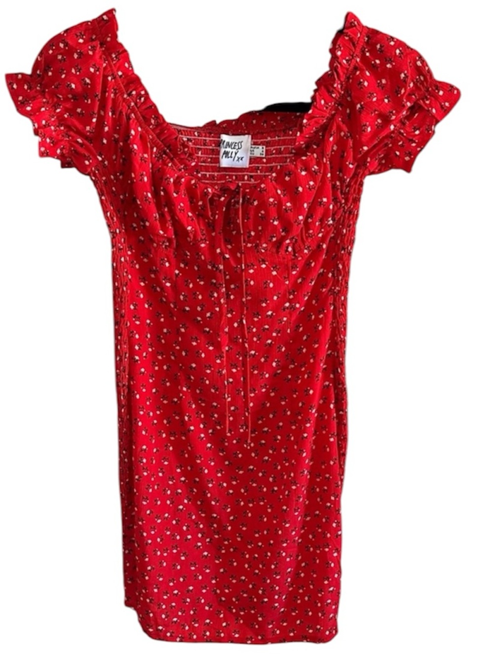 Princess Polly Gracie Red Floral Smocked Bodycon Mini Dress
